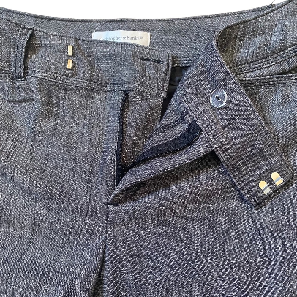 Christopher & Banks Grey Tweed Cropped Dress Pant 4 - Picture 4 of 11